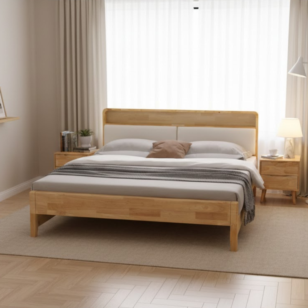 เตียง 6 ฟุต ELIFE 908PREMIUM สีไม้ธรรมชาติ_8